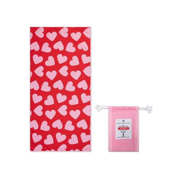 Swim -Toalha Praia 135x65cm-Hearts Red (1681)