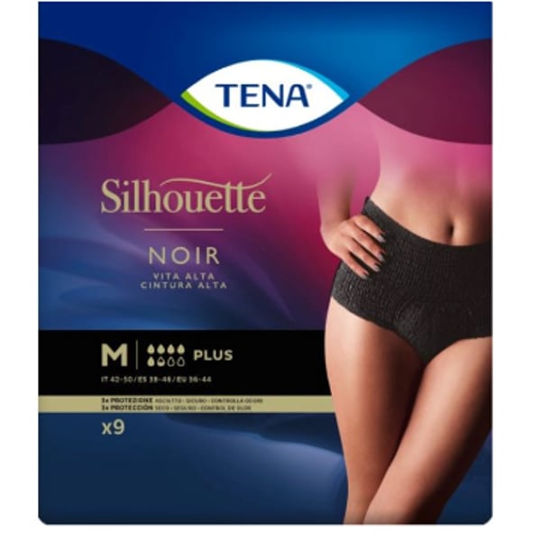 Tena Silhouette Cueca Preto M Ca X9,