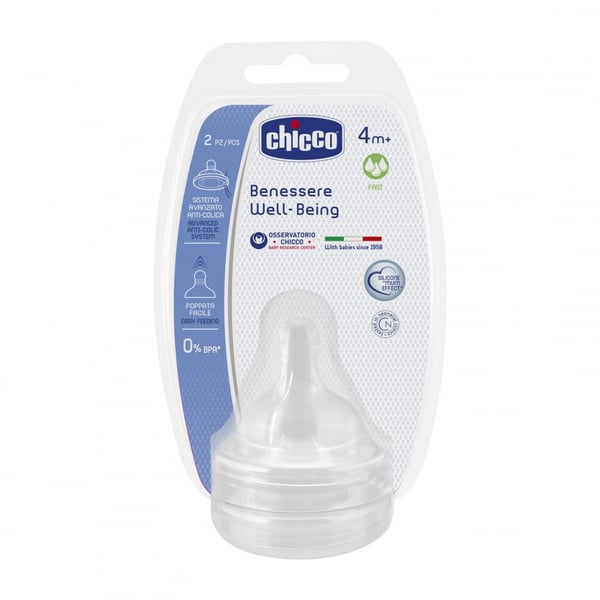 CHICCO TETINA SILICONE 4M+ FLUXO RÁPIDO X2UNI