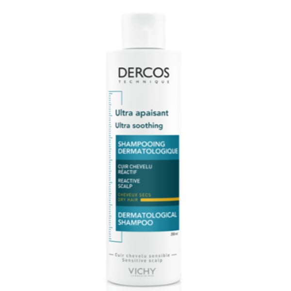 VICHY DERCOS ULTRA-APAZIGUANTE CHAMPÔ COURO CABELUDO SENSÍVEL E REATIVO E CABELOS SECOS 200ML