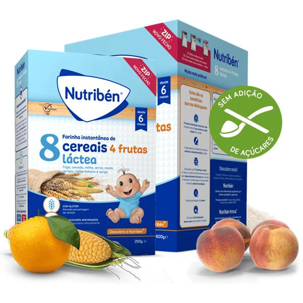 NUTRIBEN FARINHAS 8 CEREAIS 4 FRUT LA 2x300