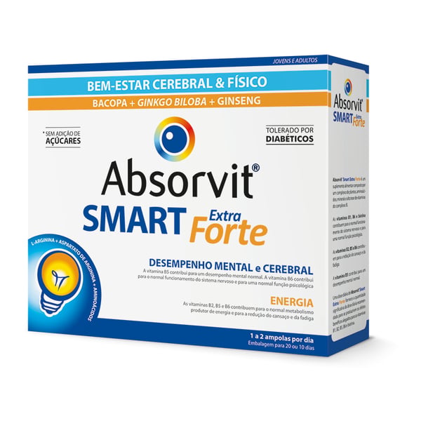 ABSORVIT SMART EXTRA FORTE 20 AMPOLAS BEBÍVEIS 10ML