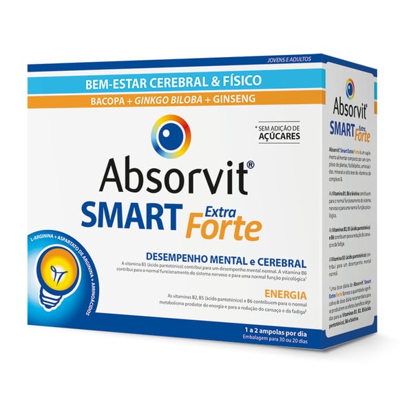 ABSORVIT SMART EXTRA FORTE 30 AMPOLAS BEBÍVEIS 10ML