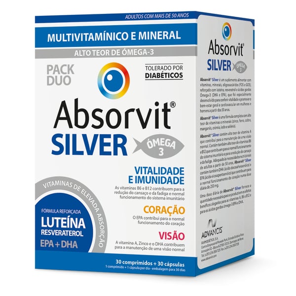 ABSORVIT SILVER 30 COMPRIMIDOS + 30 CÁPSULAS