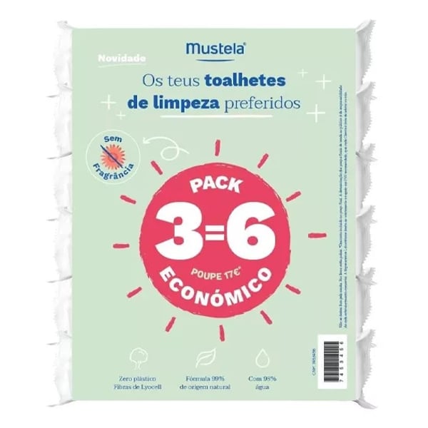 Mustela Toalhetes Limp S/Perf 3=6