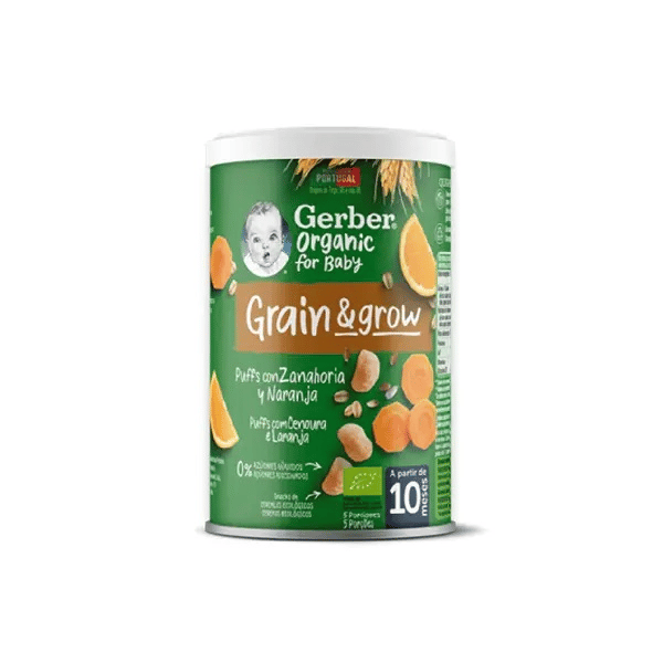Gerber Org Grain&Grow Puffs Cenoura 35G,