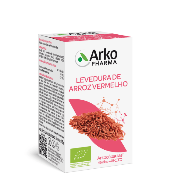 ARKOCÁPSULAS LEVEDURA DE ARROZ VERMELHO 45 CÁPSULAS