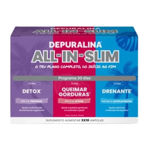 Depuralina All-In-Slim Amp 10MlX30, 1 sol oral amp